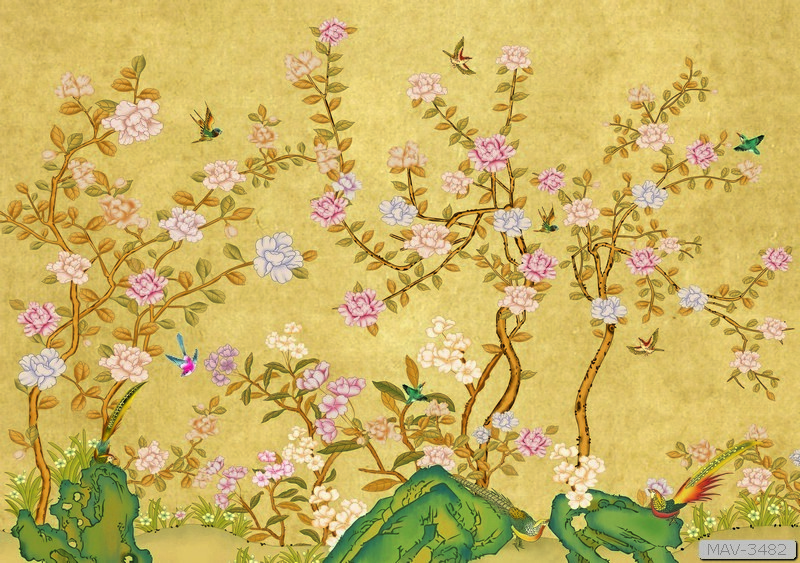 Cây hoa hồng leo và chim MAV-3482 